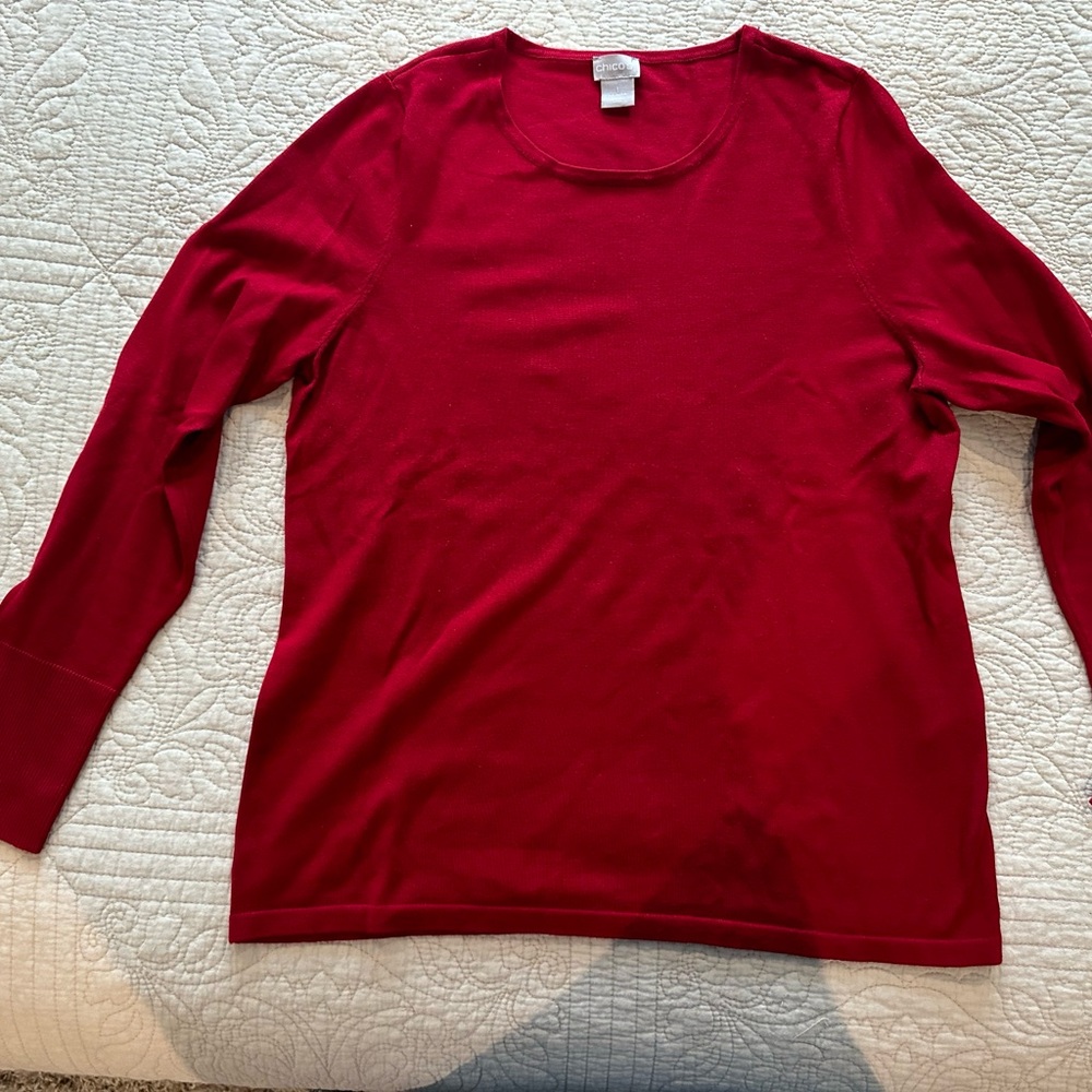 Chico’s red sweater size 1 (not juniors)